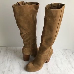 Rare Nine West Cardiff taupe genuine suede boots!